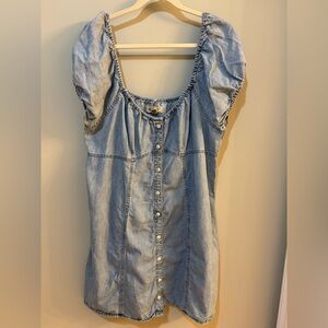 Madewell Petite Denim Margie Mini Dress in Bevy Wash